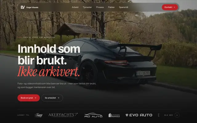 Enger Visuals website